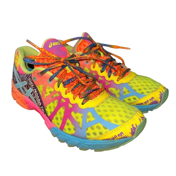 Asics Shoes - ASICS Gel-Noosa Tri 9 Womens 8 Pre-Owned Running Shoes Multi-Color Neon T458N